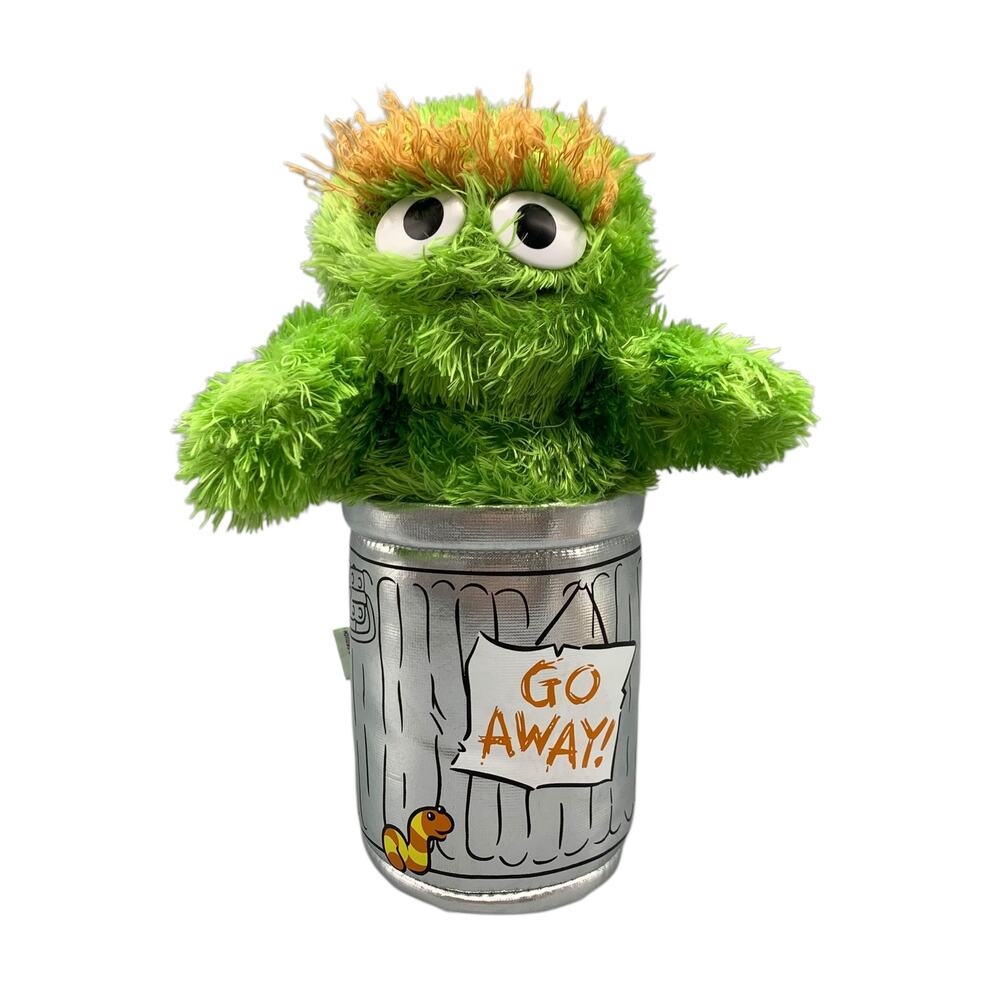 Gund Sesame Street Oscar The Grouch Plush In Garbage Can Stuffed Animal Toy 9"
